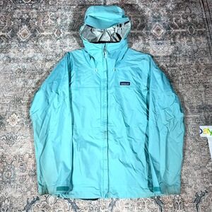 Patagonia Torrentshell 3L Rain Jacket Women L Blue Hooded Performance Waterproof
